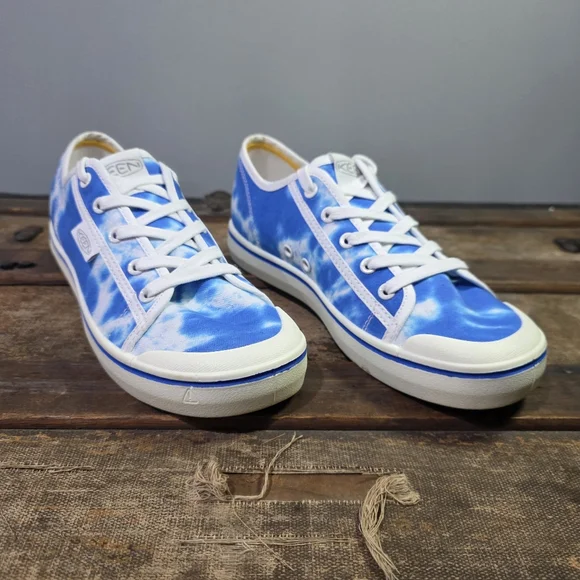 Keen Elsa Lite Blue and White Tie Dye Comfortable Lace Up Canvas Sneaker. 8.5 - Picture 9 of 10